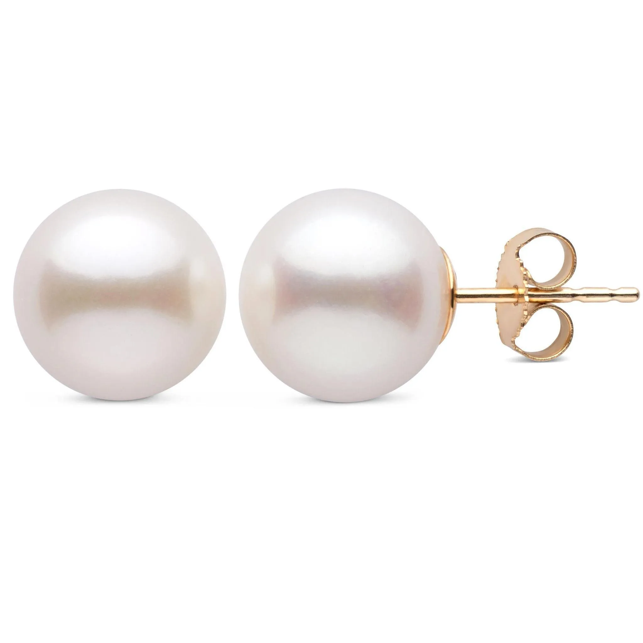 10.0-11.0 mm White Freshadama Freshwater Pearl Stud Earrings