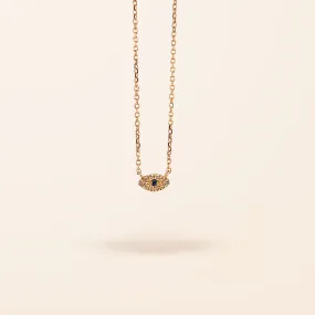 14K Gold Ultra Mini Diamond Evil Eye Necklace