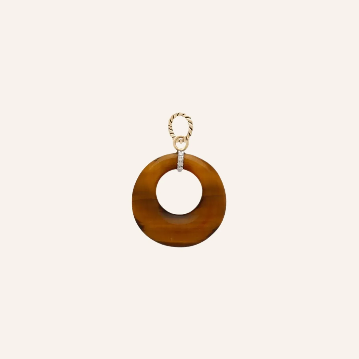 18K Tiger's Eye Mini Deco Charm