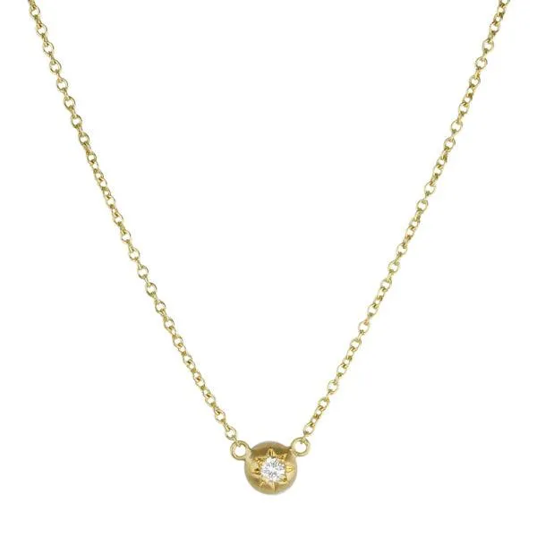 20K Gold Extra Mini Star-Set Diamond Granule Necklace