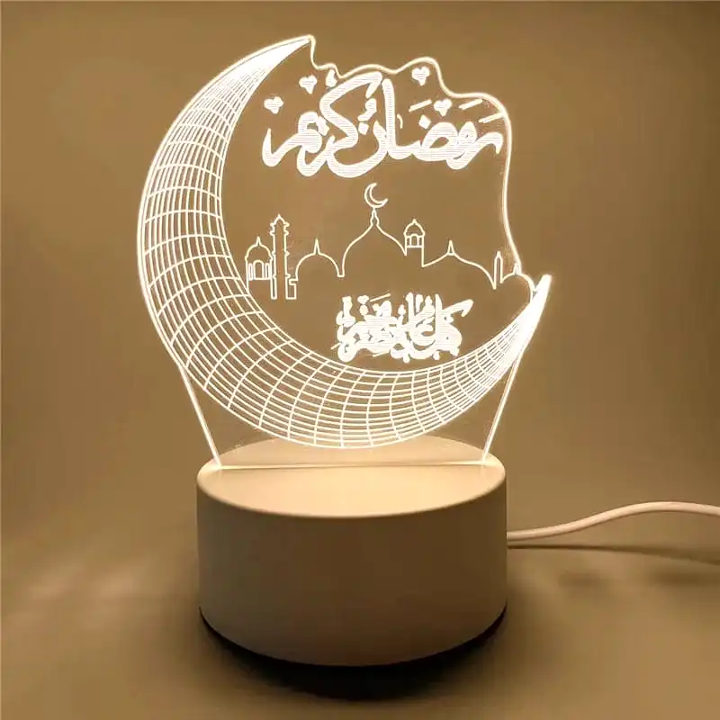 3D Creative LED Night Lamp Muslim Ramadan Home Decoration