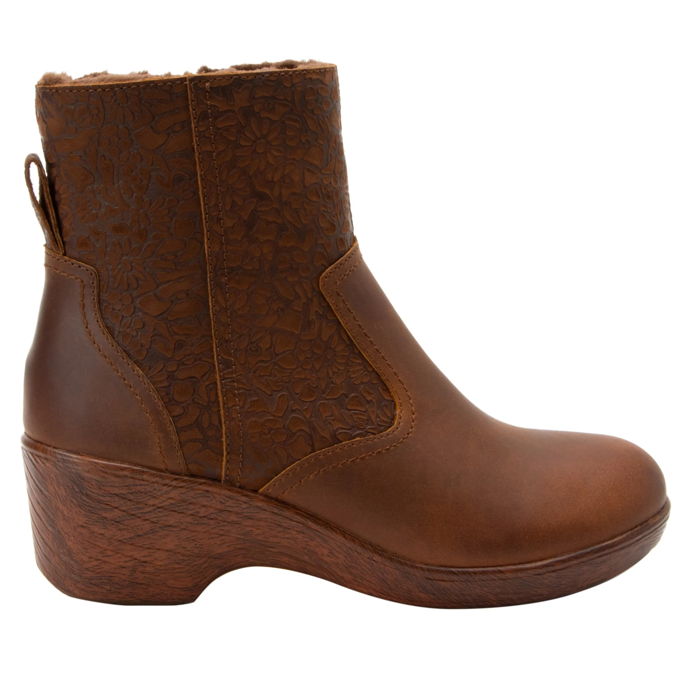 Alegria Womens Scarlett Zip Up Boots-Tawny