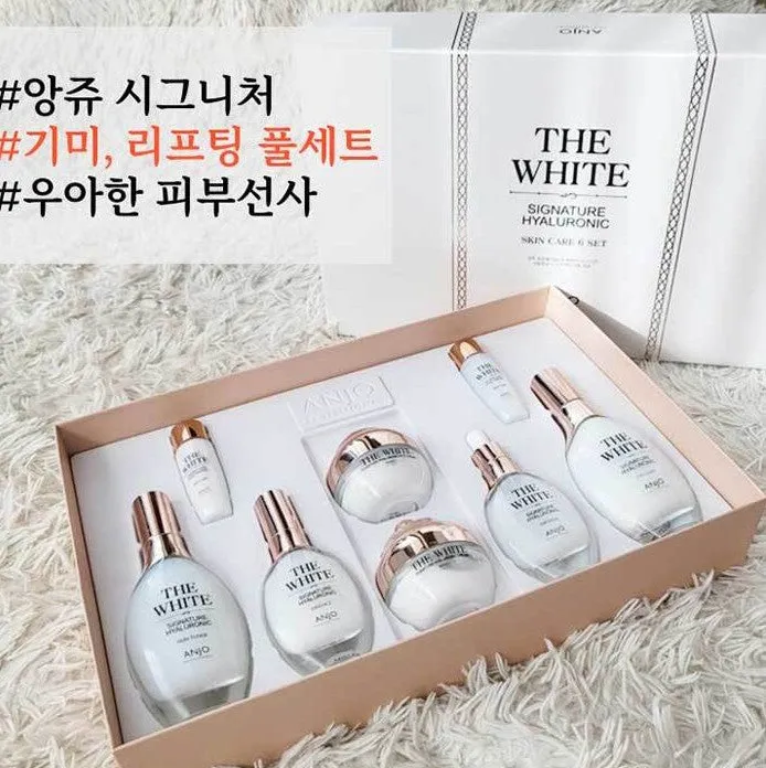 Anjo The White Skin care 6 Sets Signature Hyaluronic Blemish Glutathione Anti-ageing Wrinkles Dark Circles Finelines Gifts White