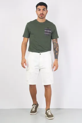 Bermuda Cotone Cargo Bianco