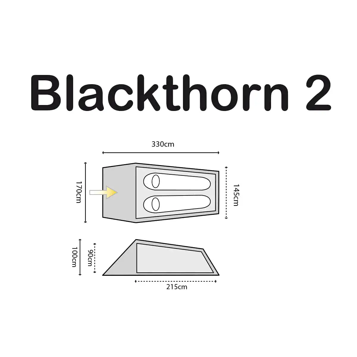 BLACKTHORN 2 MAN LIGHTWEIGHT BACKPACKING TENT - HTMC