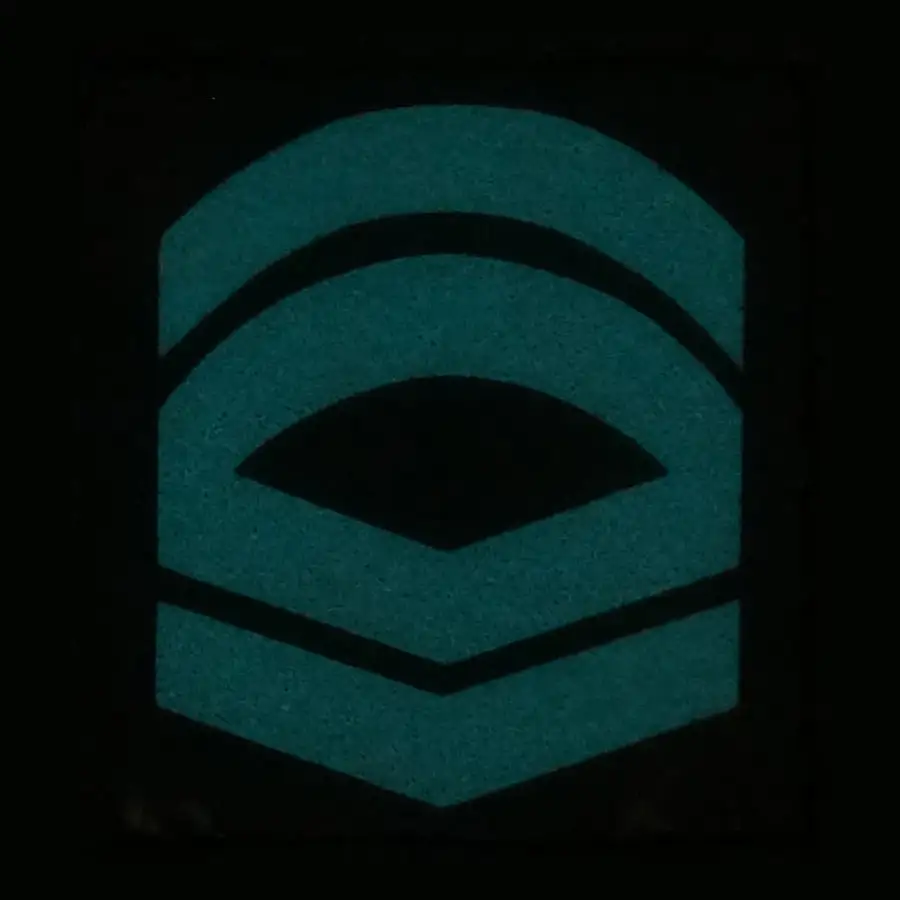 BLUE GLOW IN THE DARK RANK PATCH - 1ST CLASS CORPORAL