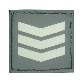 BLUE GLOW IN THE DARK RANK PATCH - 3RD SERGEANT