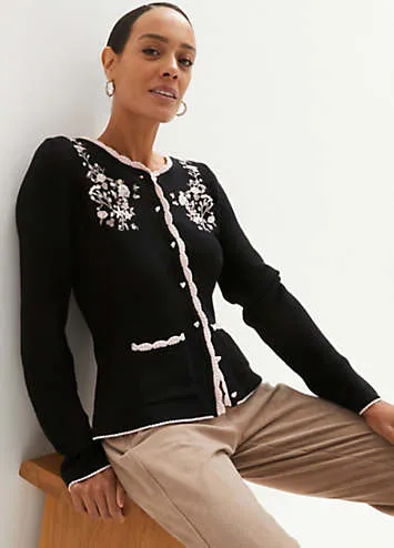 bonprix bonprix Embroidered Cardigan | Kaleidoscope