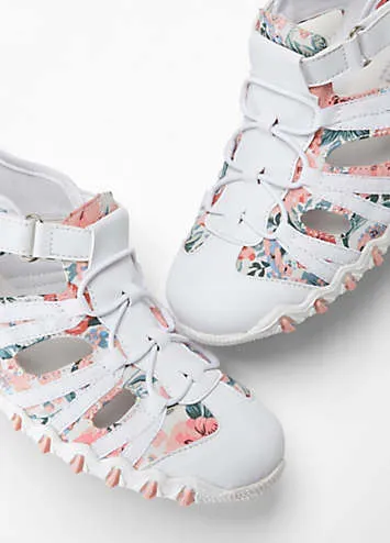 bonprix Cut-Out Floral Trainers | Grattan