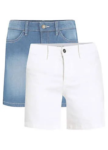 bonprix Pack of 2 Denim Shorts | Grattan