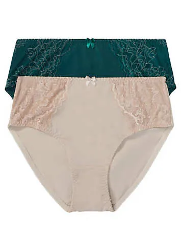 bonprix Pack of 2 Lace Trim Full Briefs | Grattan