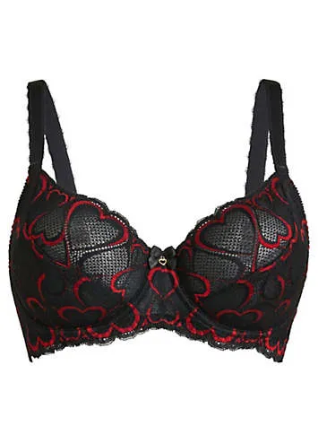 bonprix Underwired Heart Embroidered Lace Bra | Grattan