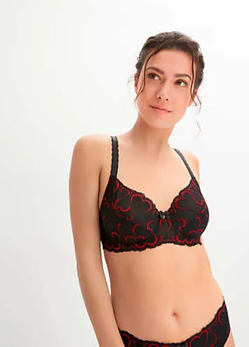 bonprix Underwired Heart Embroidered Lace Bra | Grattan