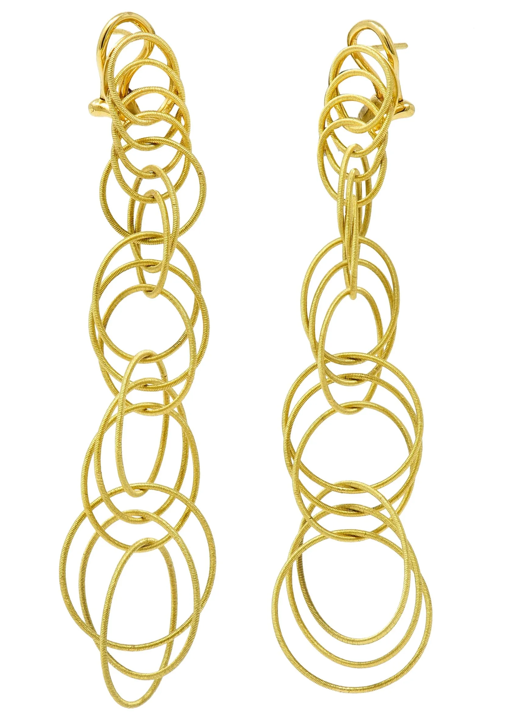 Buccellati 18 Karat Gold Hawaii Waikiki Circle Long Pendant Earrings