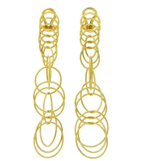 Buccellati 18 Karat Gold Hawaii Waikiki Circle Long Pendant Earrings