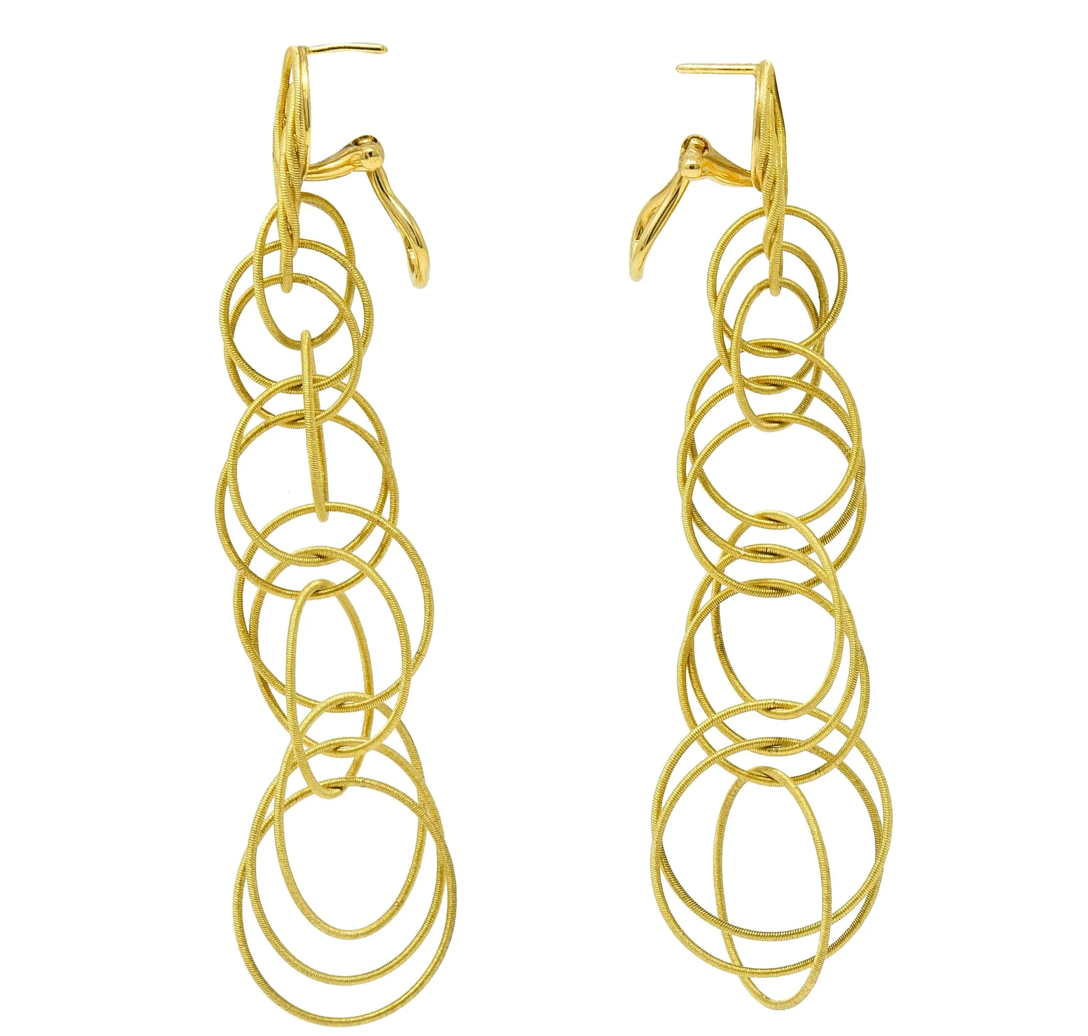 Buccellati 18 Karat Gold Hawaii Waikiki Circle Long Pendant Earrings