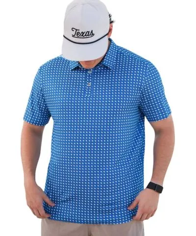 BURLEBO Performance Polo Shirt In Texas Light Blue