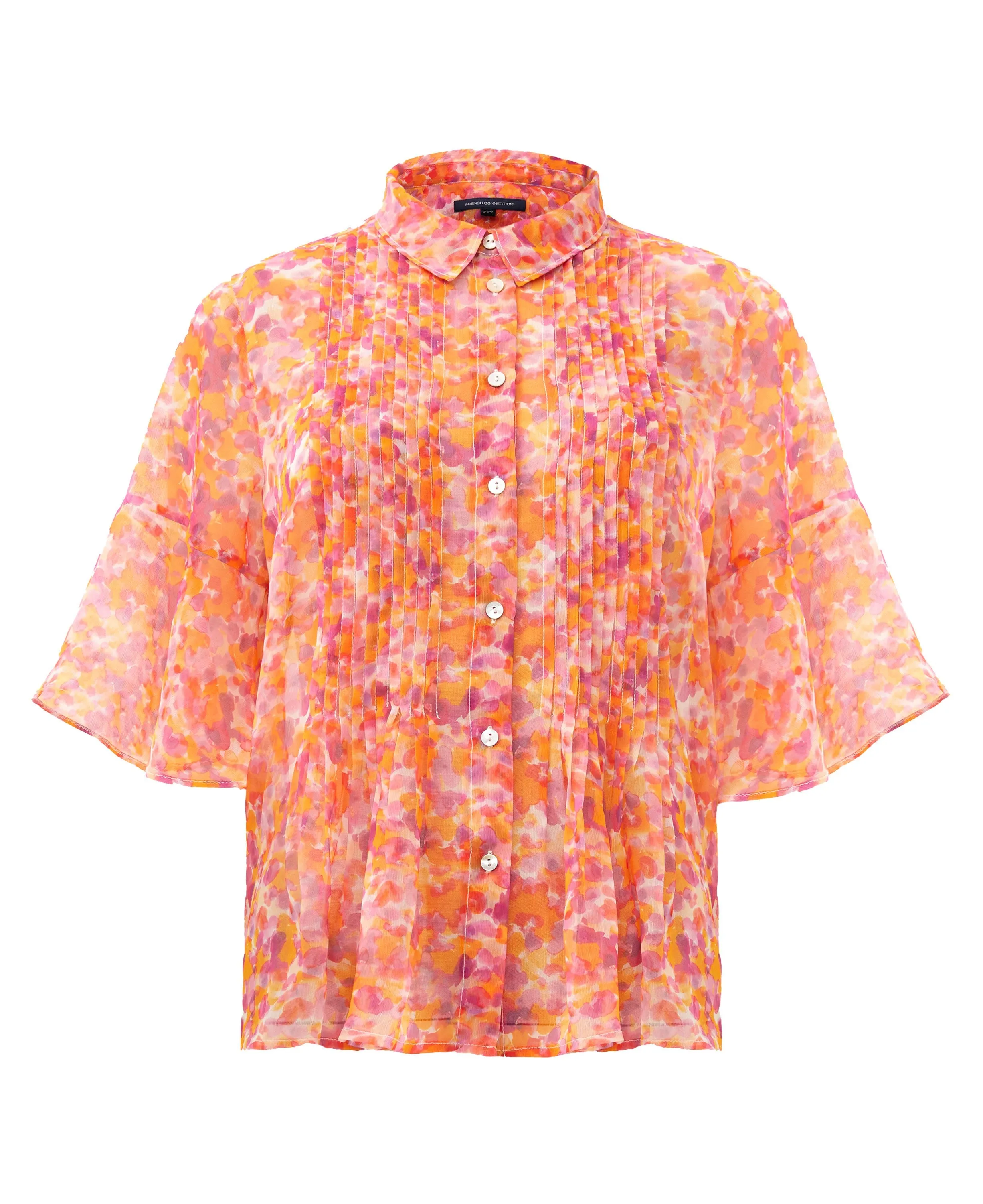 Cass Hallie Crinkle Shirt                             Persimmon