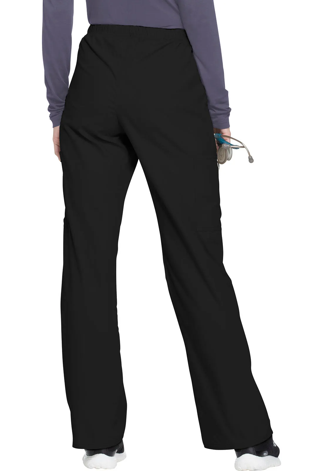 Cherokee's Scrub Star Women's Drawstring Cargo Pant in Black EXCELLENT VALUE!