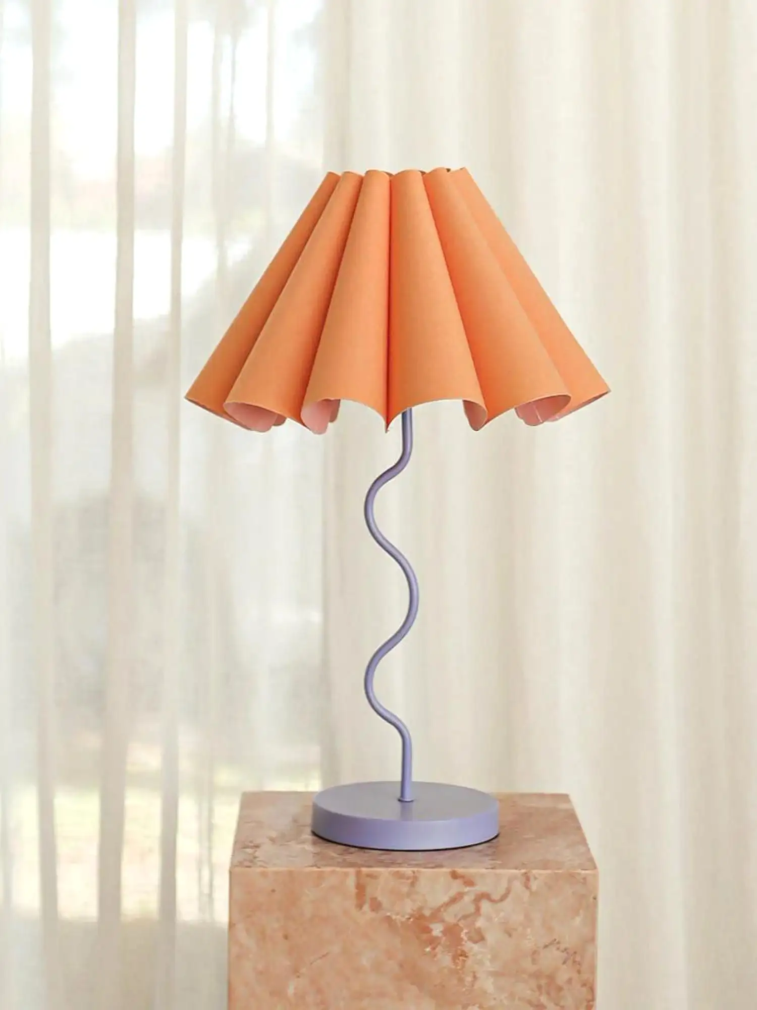 Cora Table Lamp | Tropical Peach & Purple