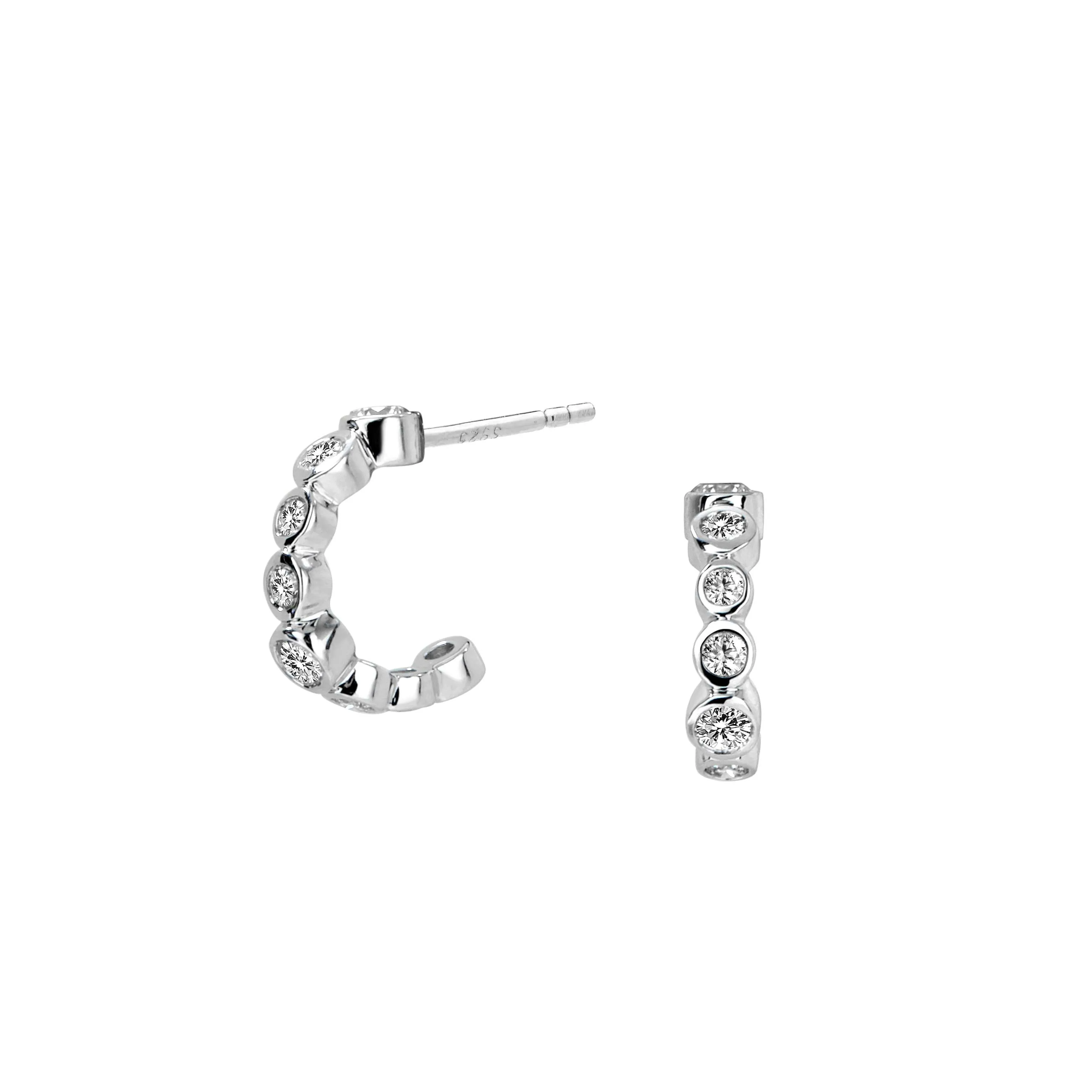 Cosmic Mini Diamond Cluster Hoops