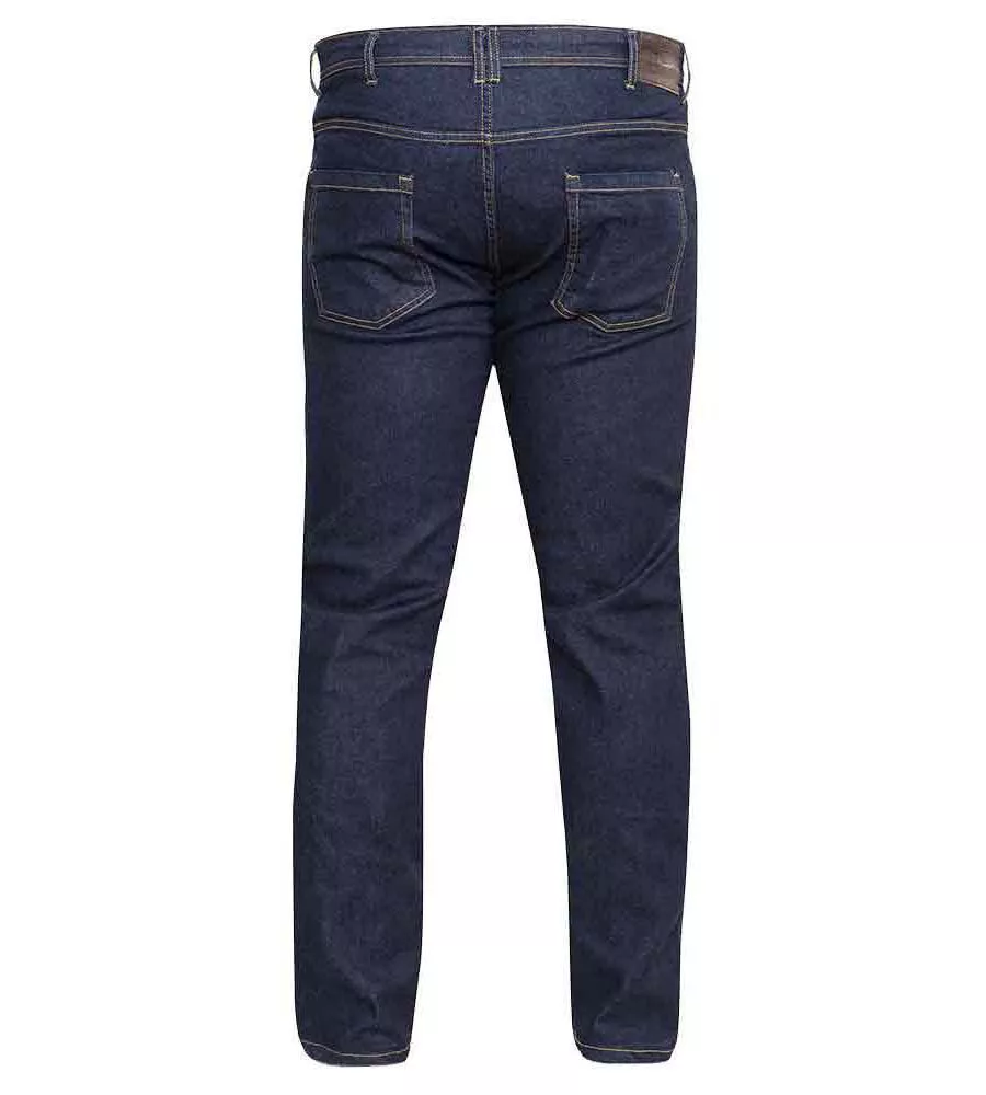 D555 Big Mens Tapered Fit Stretch Jeans In Indigo Kingsize (CEDRIC-KS)