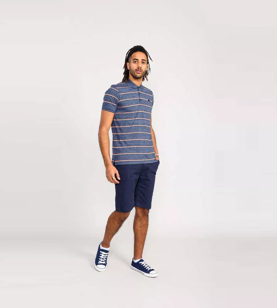  D555 Mens Jersey Polo Shirt With Full Stripe (HUMBER)