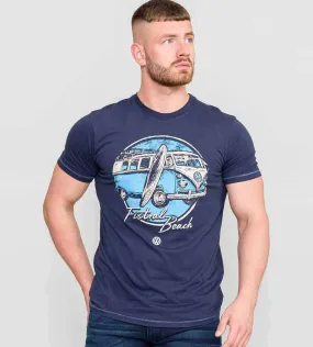 D555 Tall Mens VW Campervan Printed T-Shirt Official Licensed Product (WINTERTON)