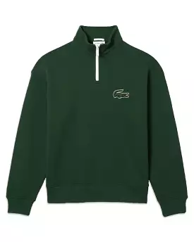 Felpa Mezza Zip Uomo Lacoste Verde