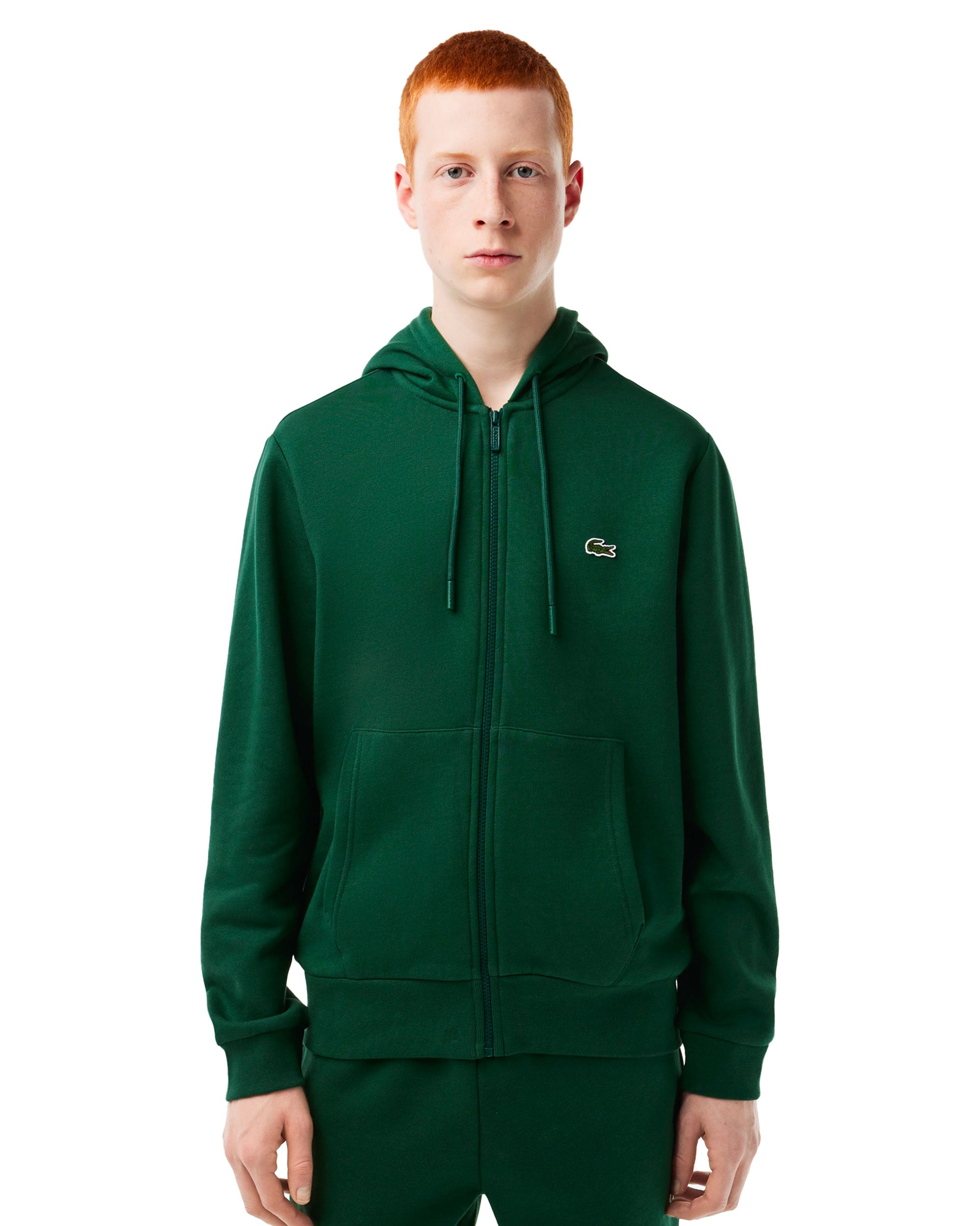 Felpa Uomo Lacoste Basic Logo Verde