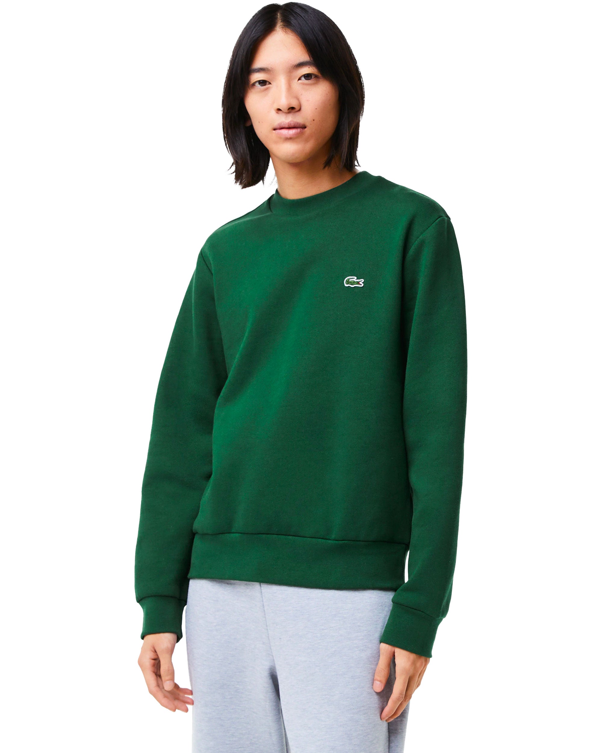 Felpa Uomo Lacoste Basic Logo Verde