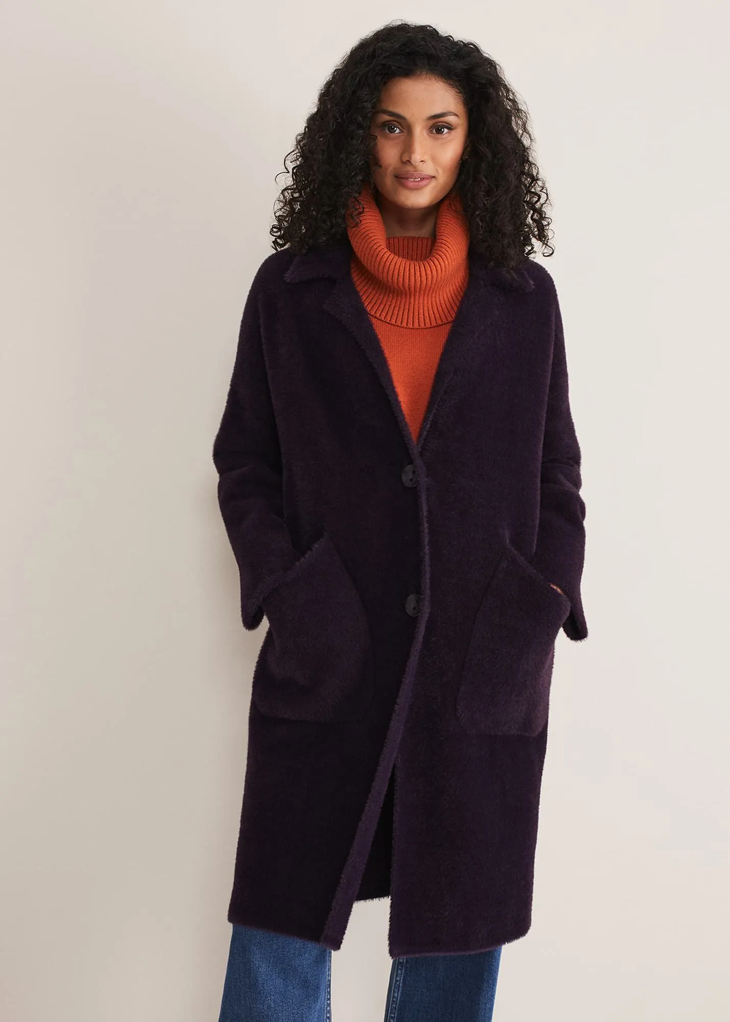 Floressa Fluffy Knit Coat