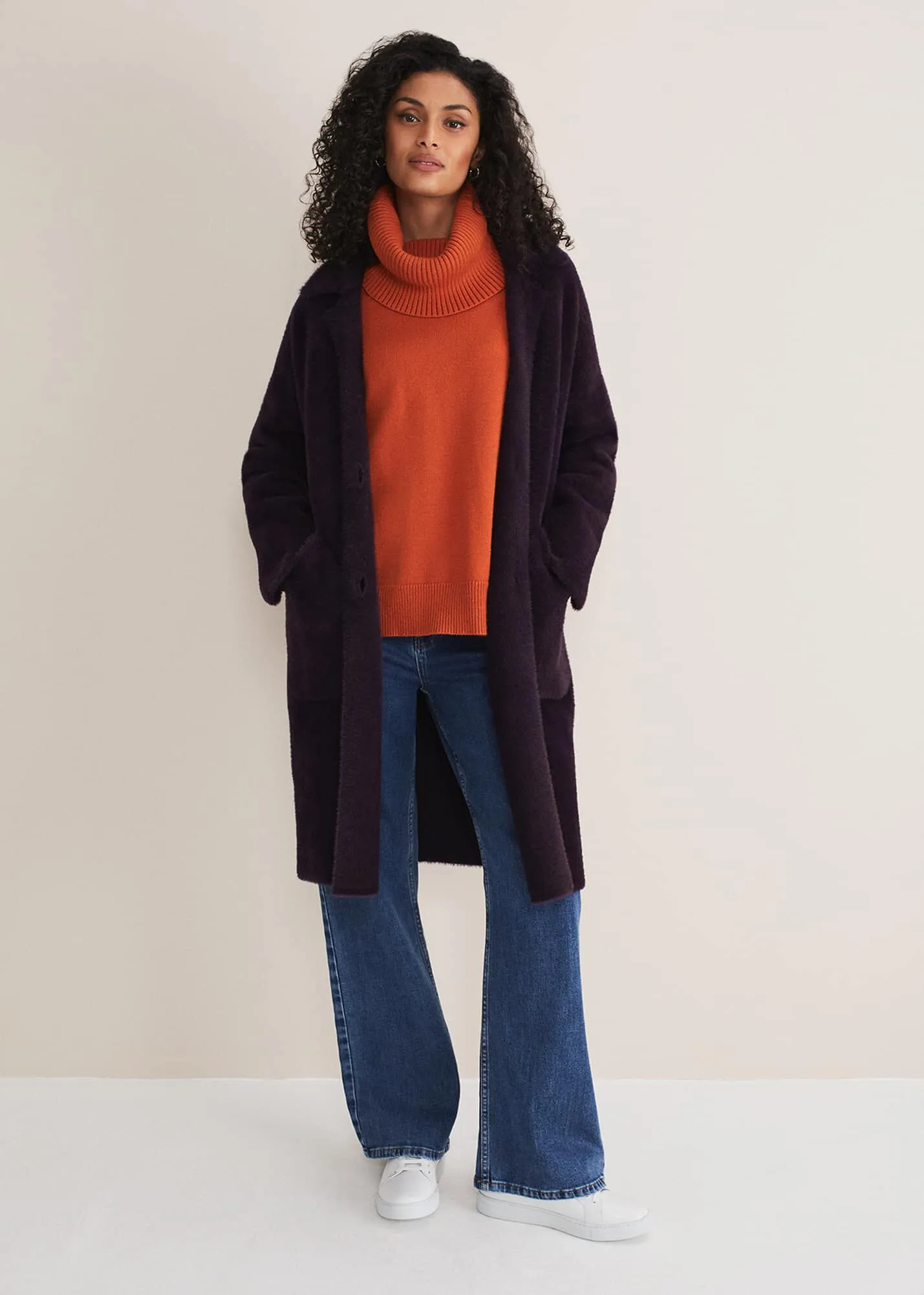 Floressa Fluffy Knit Coat