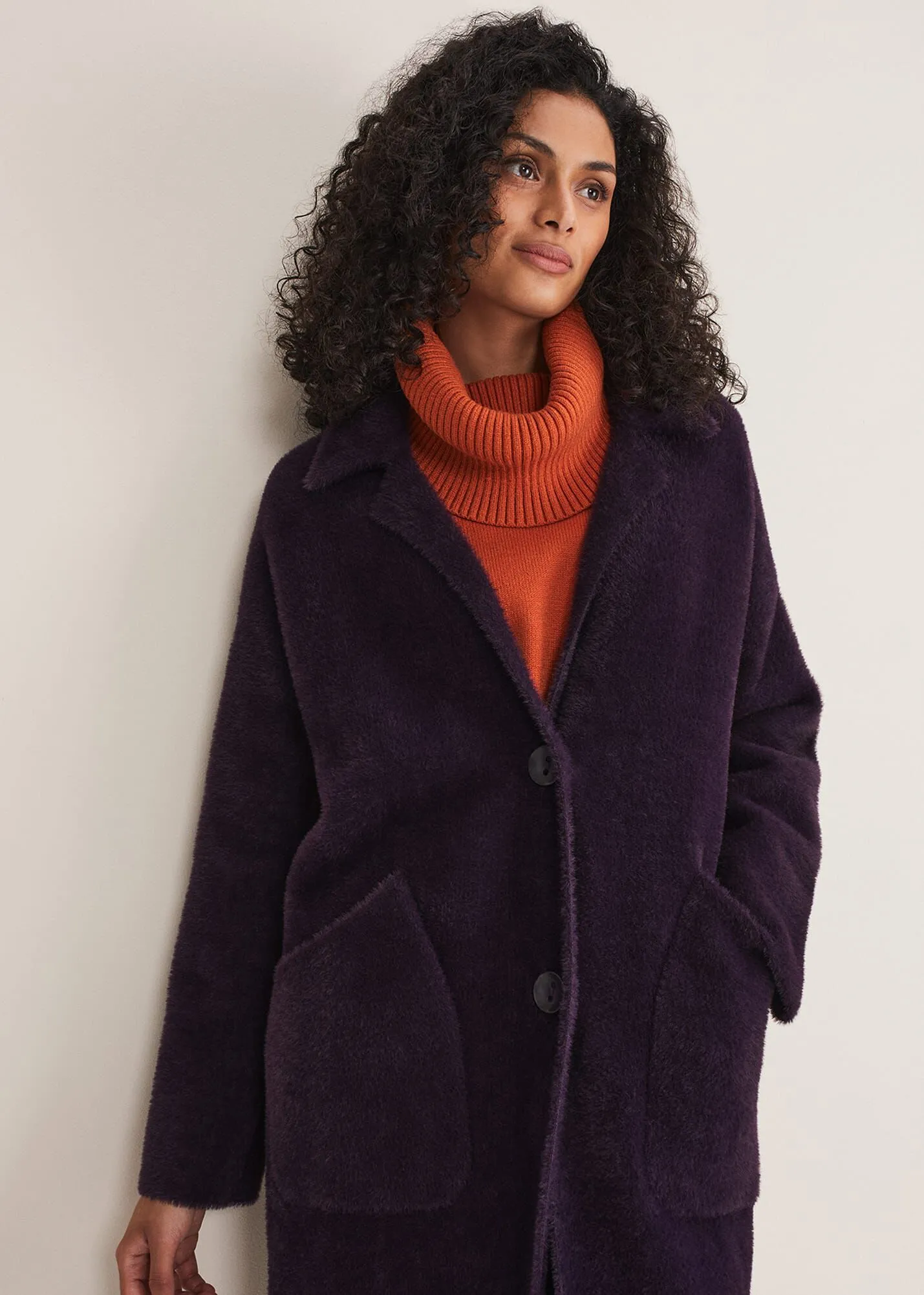 Floressa Fluffy Knit Coat