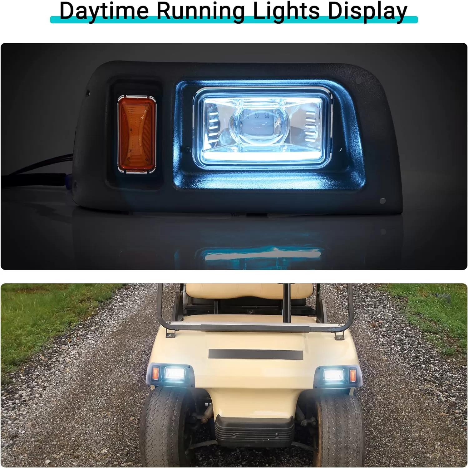 Golf Cart Accessories LED Light Kit with Headlight for Club Car DS G&E - 10L0L