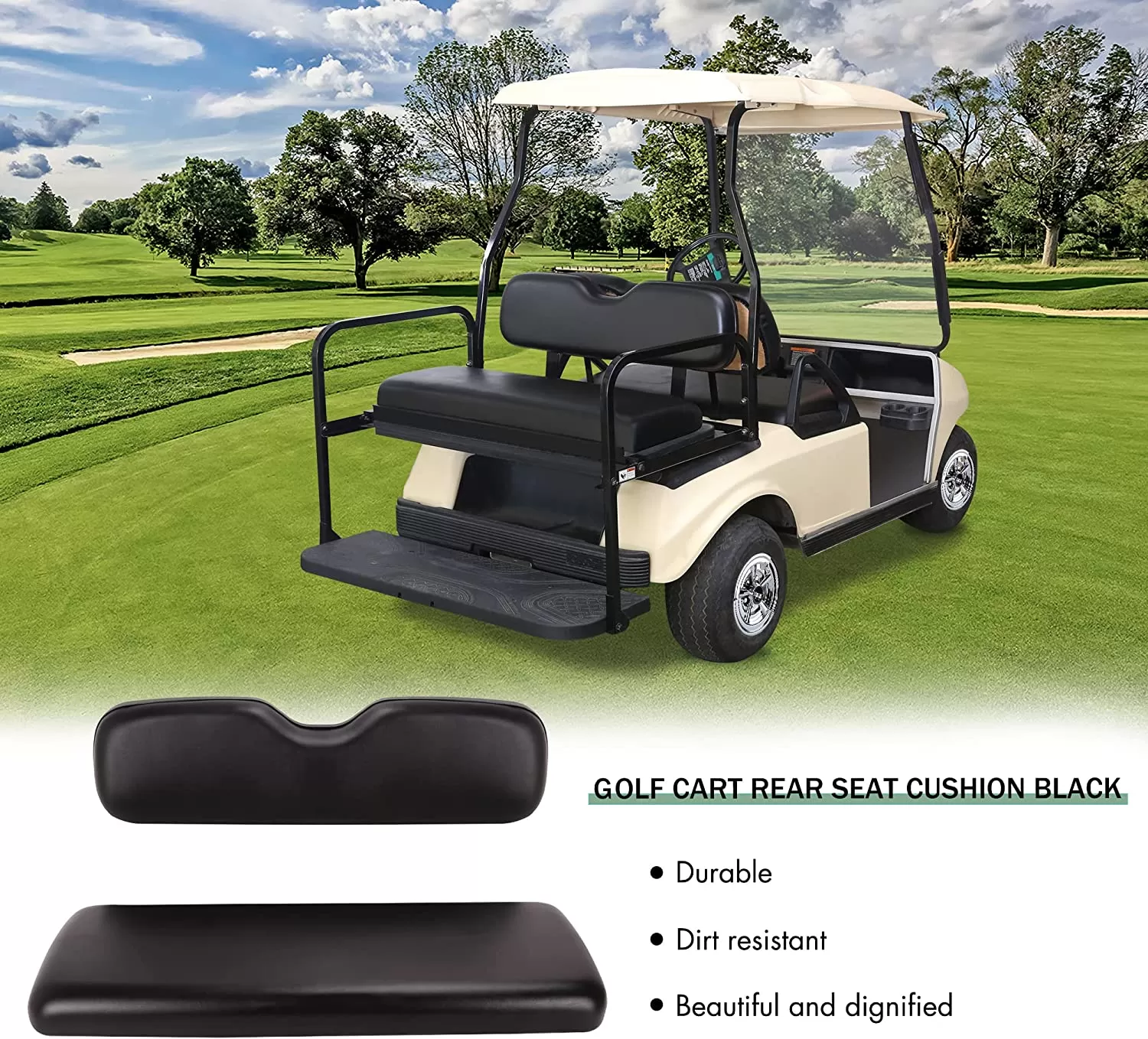 Golf Cart Back Seat Cushion for Yamaha Club Car EZGO Replacement Cushion - 10L0L