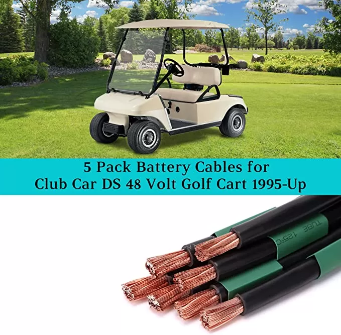 Golf Cart Battery Cables for Club Car DS 36V 48V & Yamaha G2 G8 G9 36V 5 Gauge - 10L0L