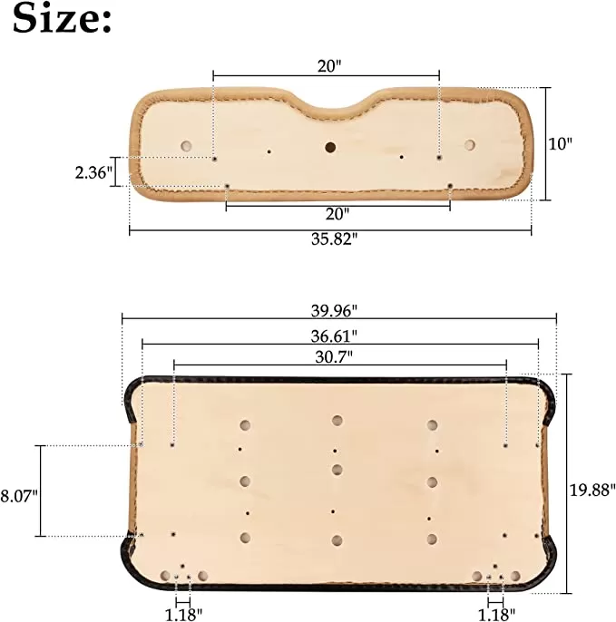 Golf Cart Front Cushion and Seat Back Replacement Kit for EZGO TXT - 10L0L