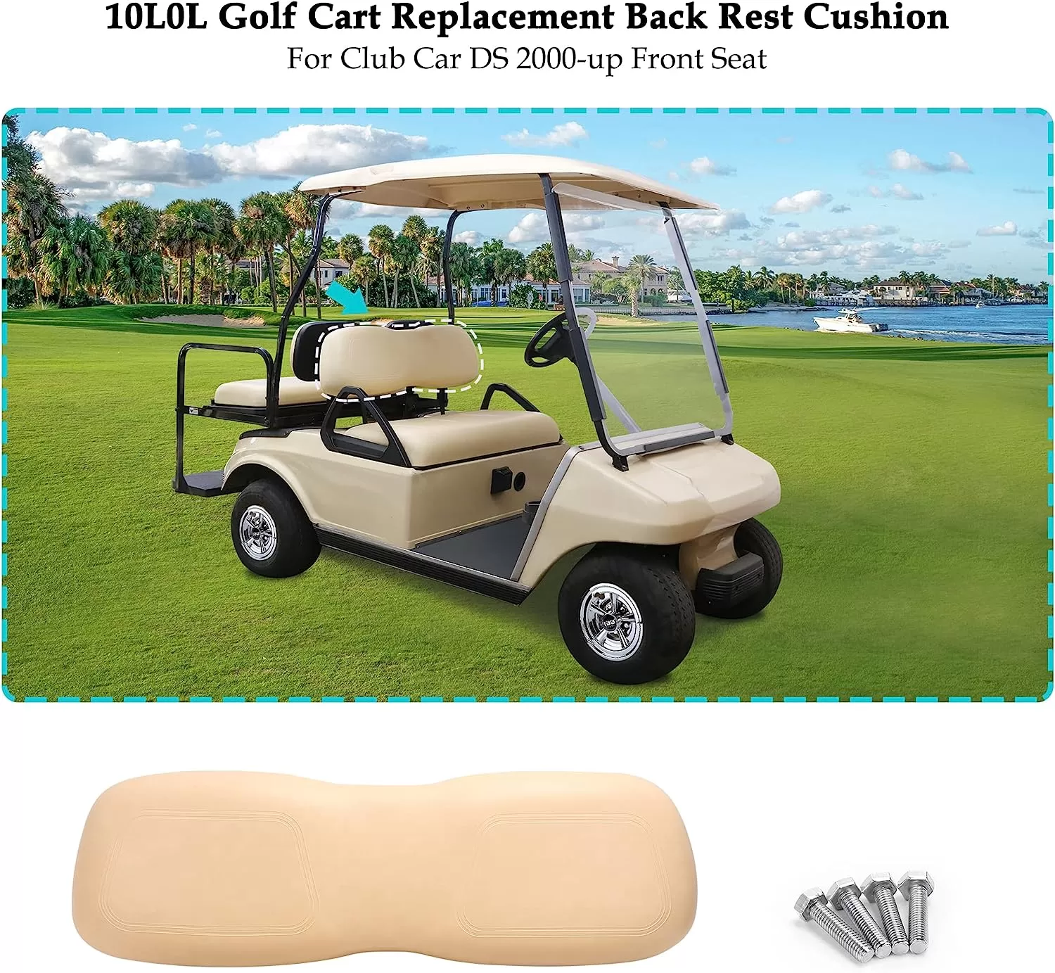 Golf Cart Front Seat Cushion and Seat Back Available Separately for Club Car DS - 10L0L