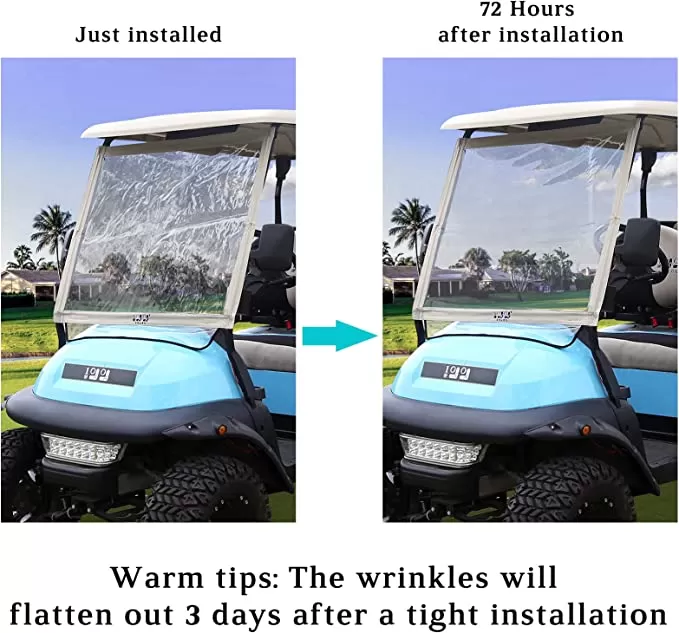 Golf Cart Windshield for Club Car Precedent, Portable Foldable PVC Clear Windshield - 10L0L