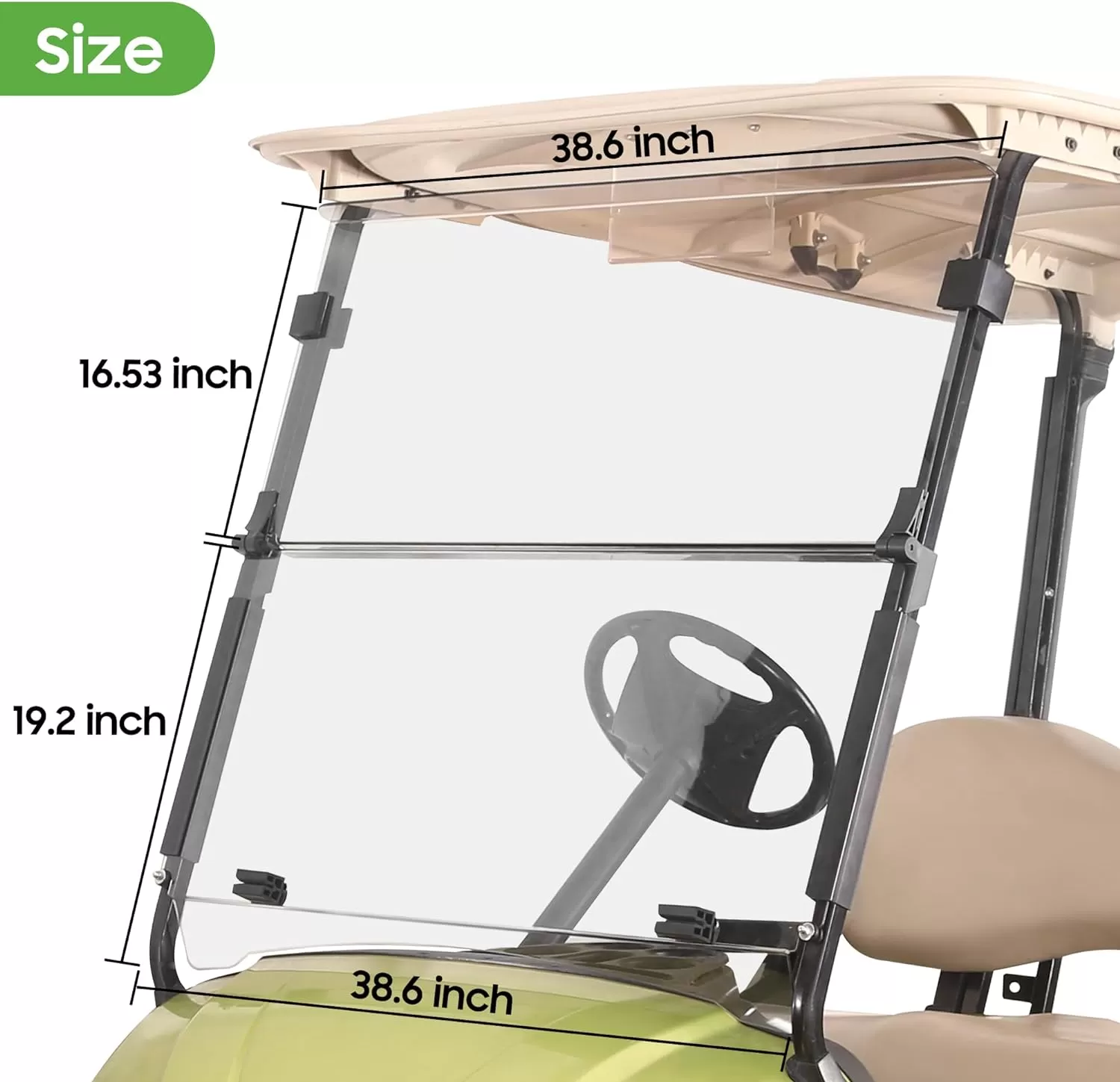 Golf Cart Windshield Transparent Foldable for G29 2007-2016 Yamaha- 10L0L