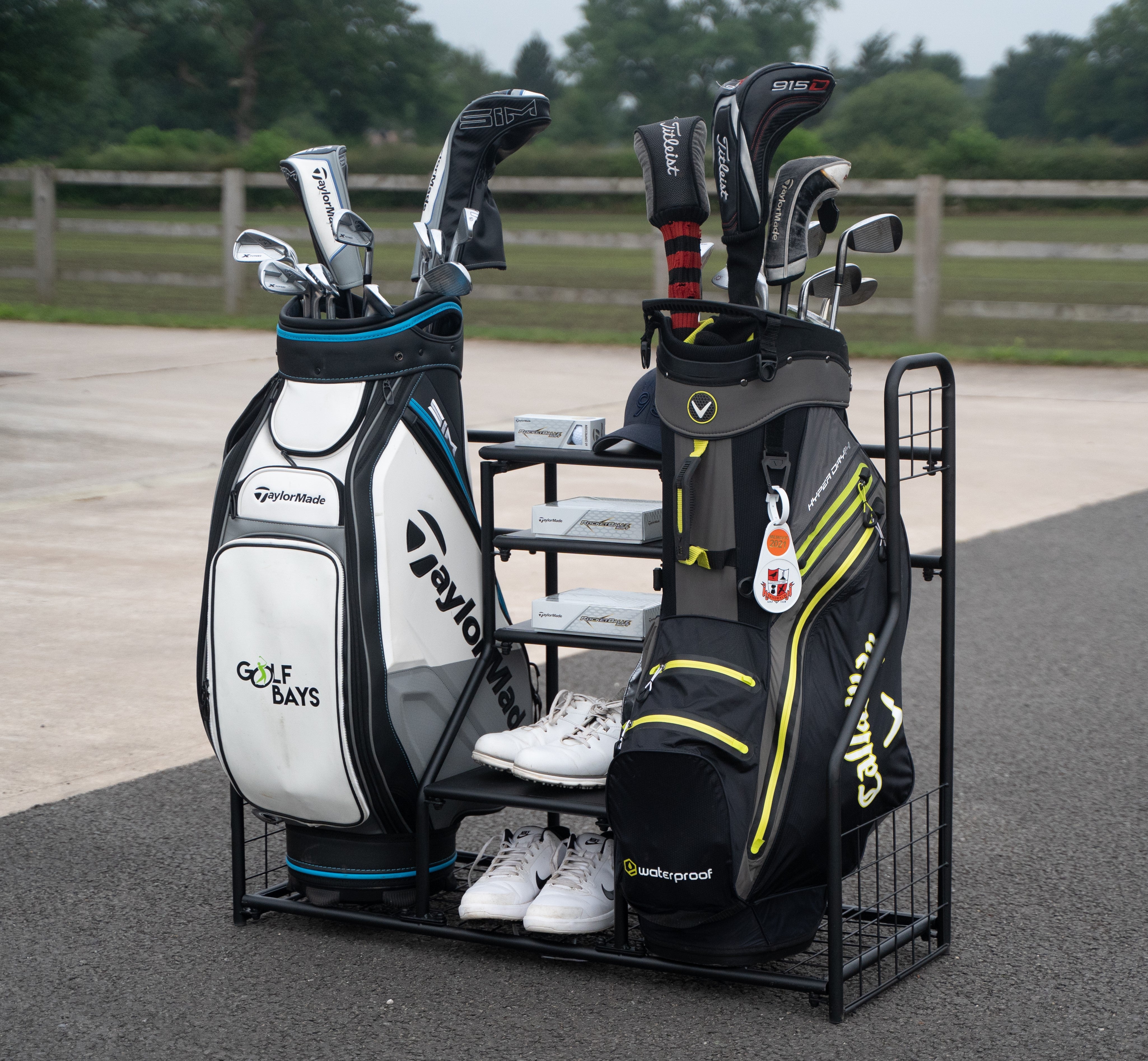 GolfBays Dual Bag Display Storage Organiser