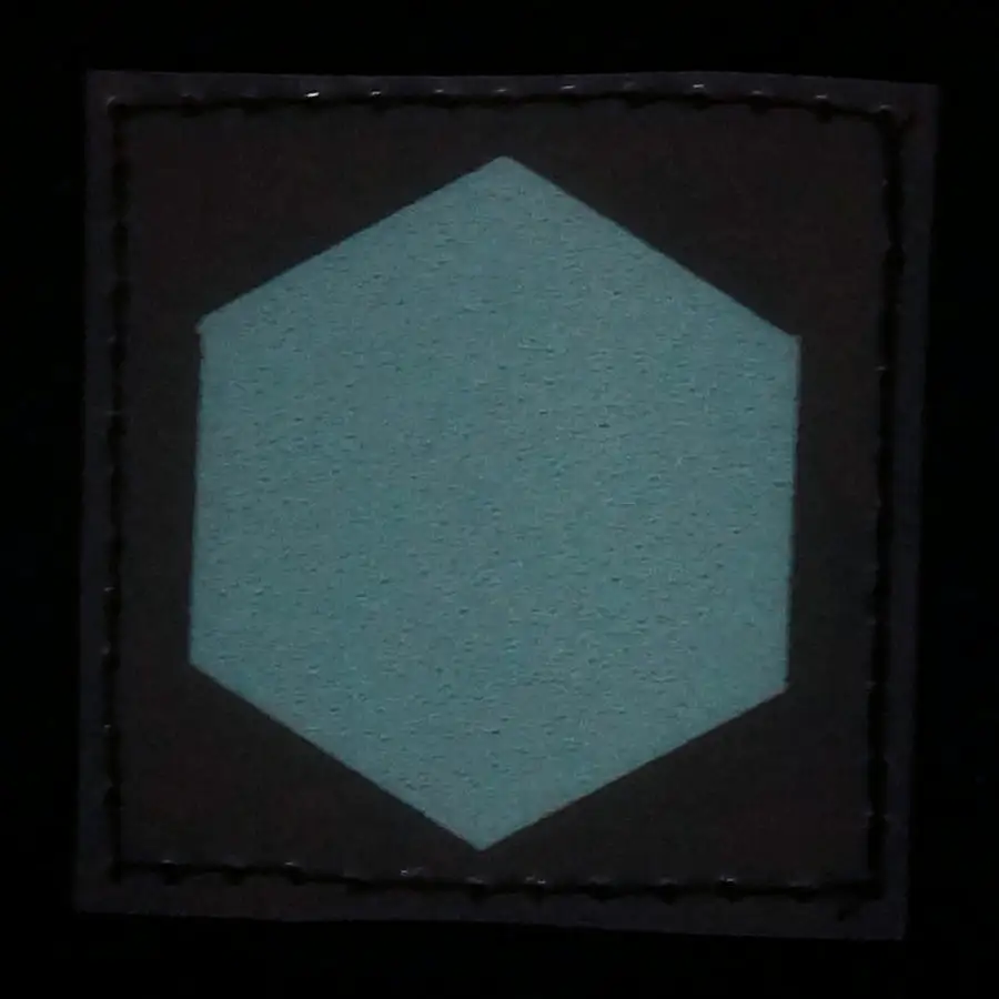 HEXAGON GITD PATCH - BLUE GLOW IN THE DARK