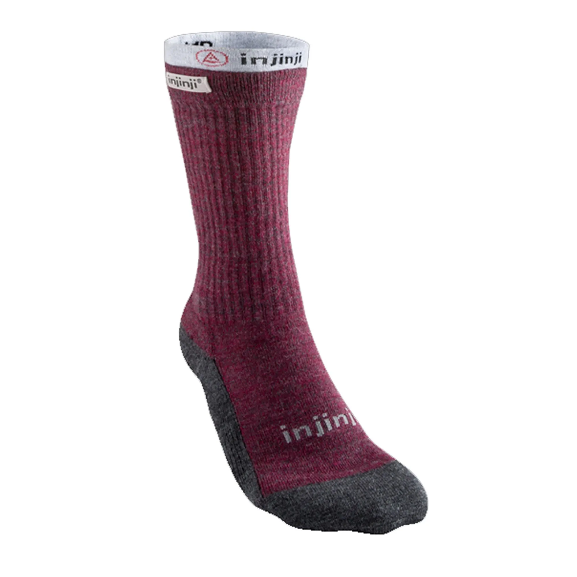 Injinji  Womens Liner + Hiker Crew Sock Maroon