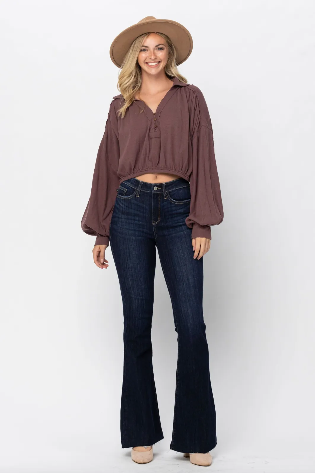 Judy Blue Raw Hem Tall Flare Jeans