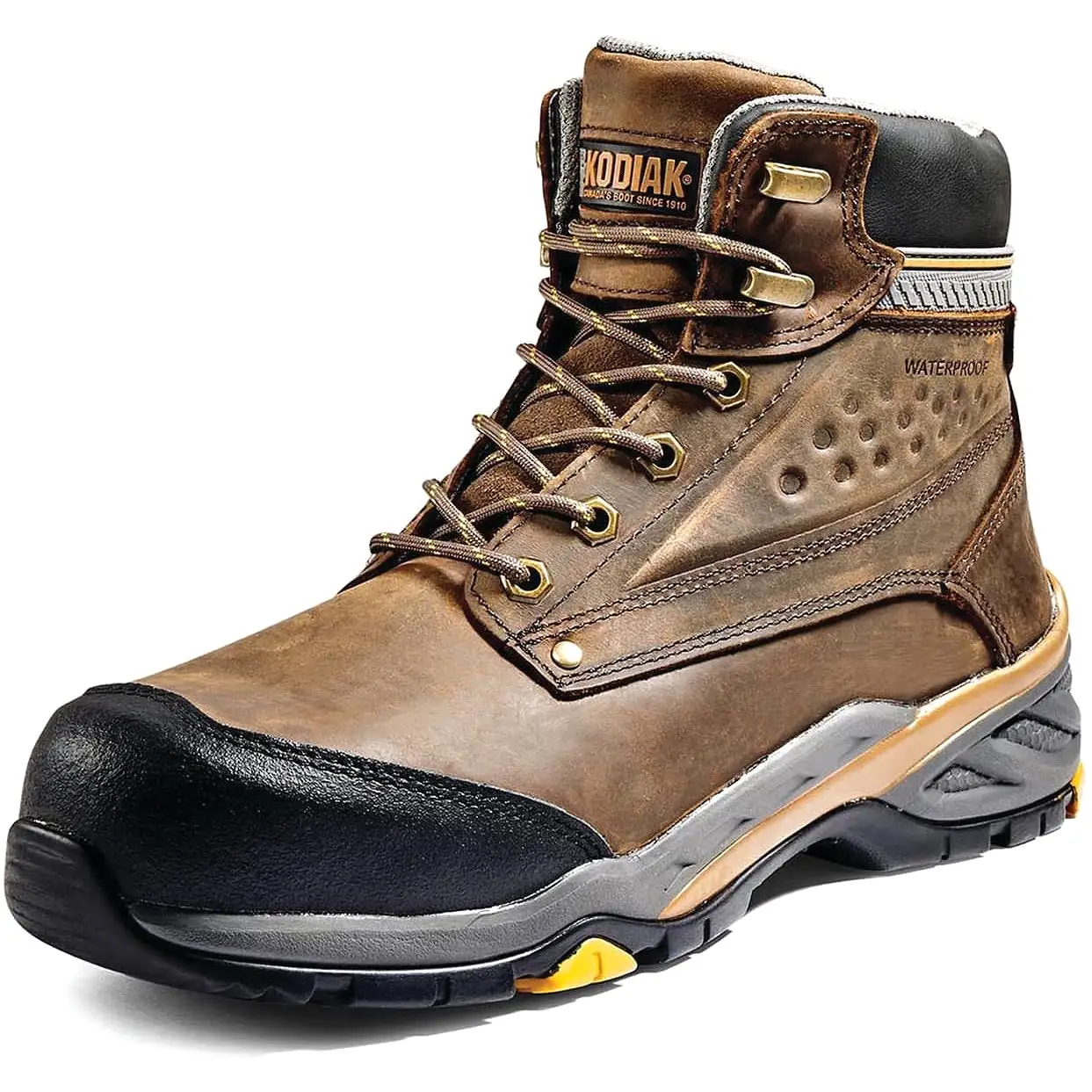 Kodiak Men's Crusade 6 Comp Toe WP Hiker Safety Work Boot -Brown- K4NKAD