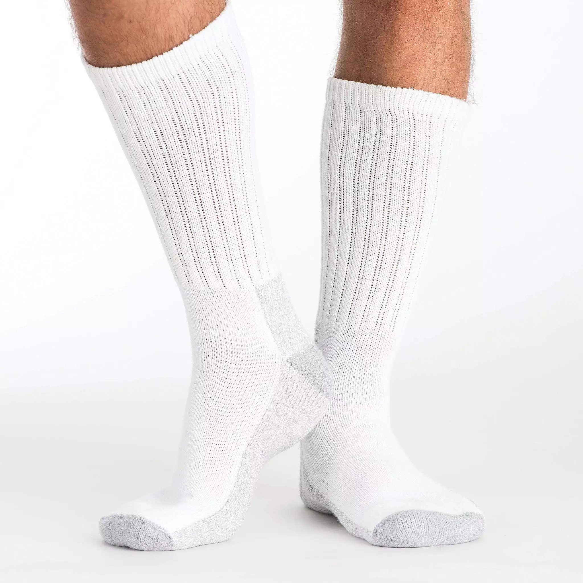 Kodiak Steel Toe Cotton Crew Sock - White