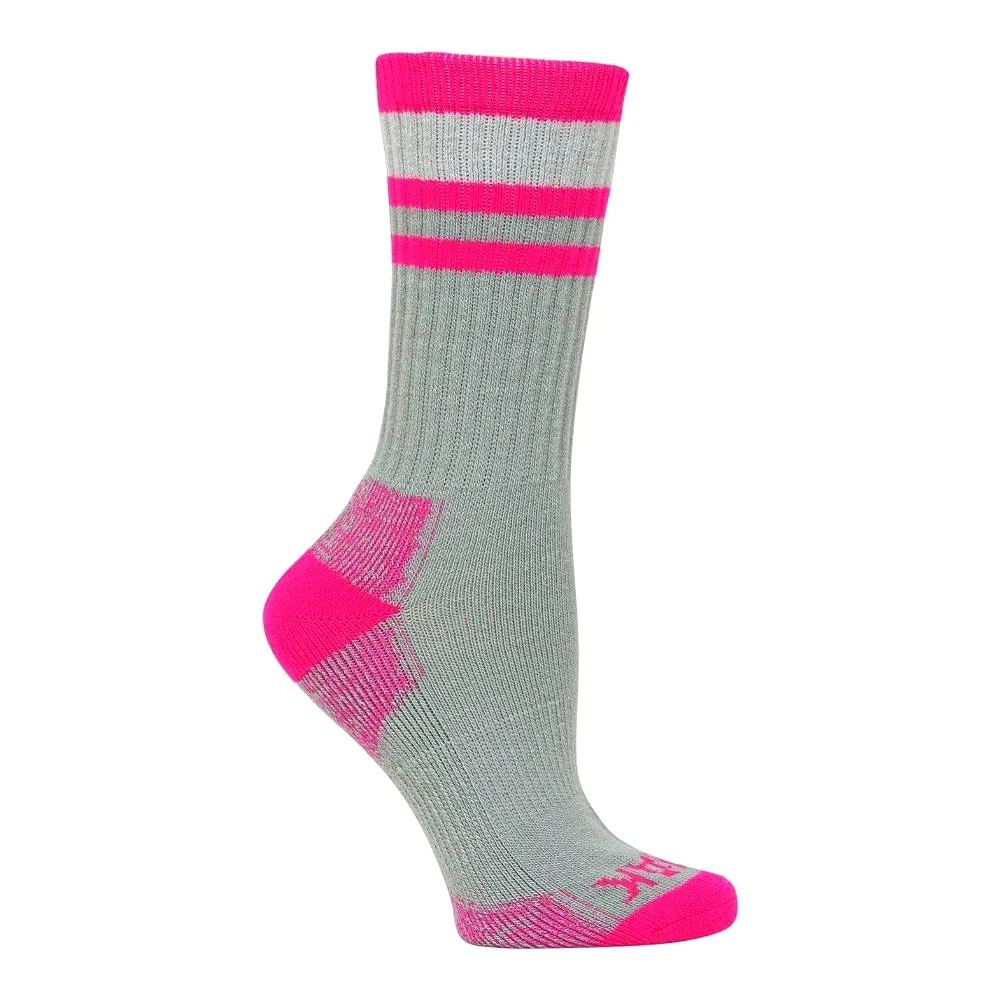 Kodiak Women's 2 PK Work Sock Tall Length - Black/Grey/Pink