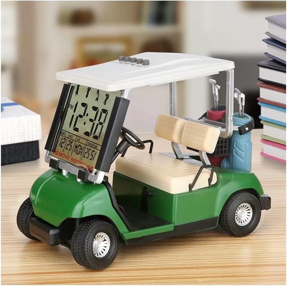 LCD Display Mini Golf Cart Clock for Golf Fans Gift Race Souvenir - 10L0L