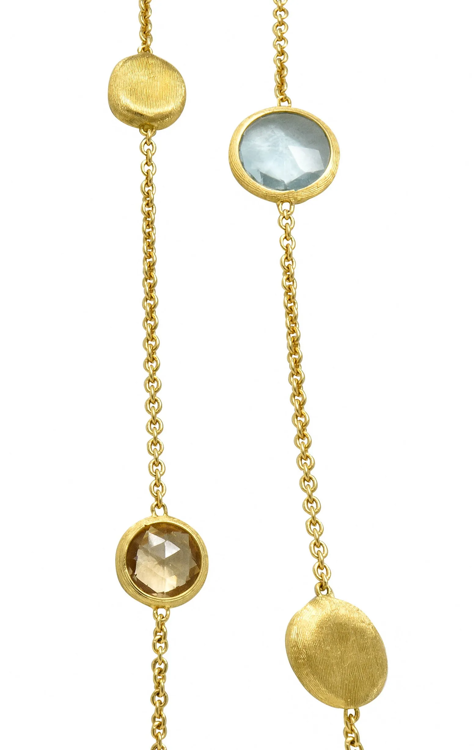 Marco Bicego Multi-Gem 18 Karat Gold Long Chain Confetti Necklace